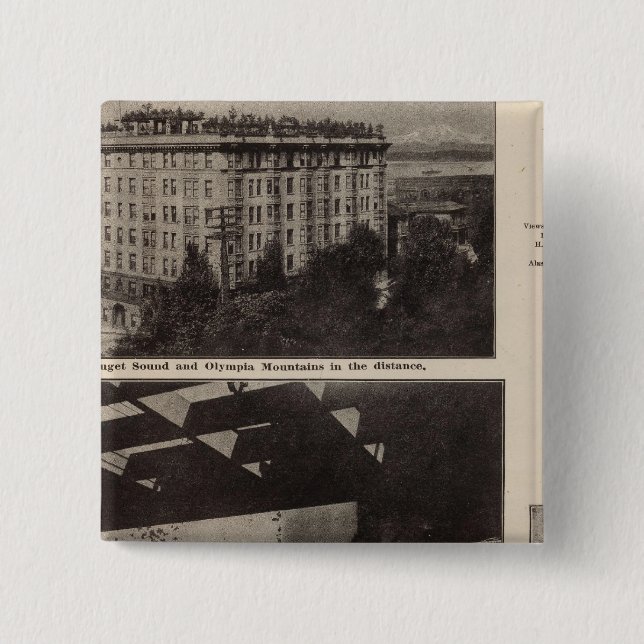Bóton Quadrado 5.08cm Vistas, Seattle (Frente)