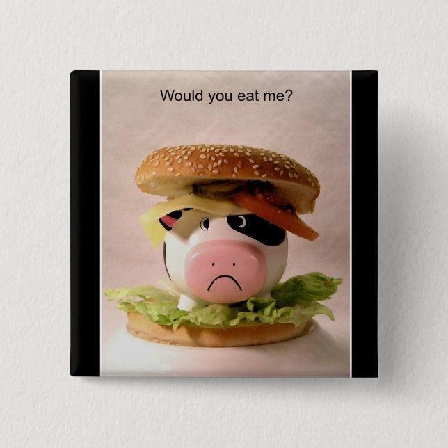Bóton Quadrado 5.08cm Você comer-me-ia? Botão (Frente)