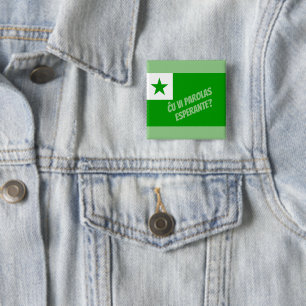 Bóton Quadrado 5.08cm Você fala Esperanto?