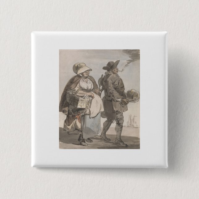 Bóton Quadrado 5.08cm Você quer colheres - Paul Sandby - c1759 (Frente)