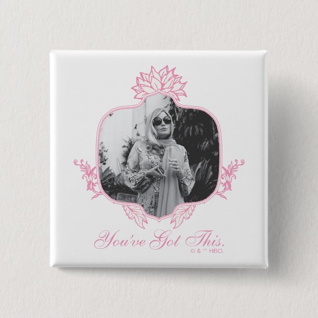 Bóton Quadrado 5.08cm Você tem isso, o lótus branco (Frente)