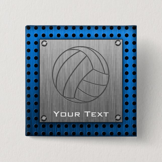 Bóton Quadrado 5.08cm Voleibol escovado do Metal-olhar (Frente)