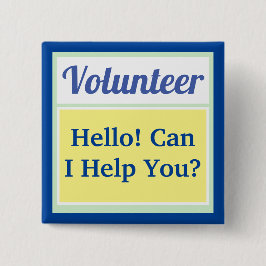 Bóton Quadrado 5.08cm Voluntário Pergunte-me