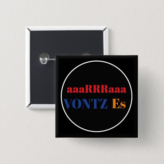 Bóton Quadrado 5.08cm Vontz É Botão (Frente & Verso)