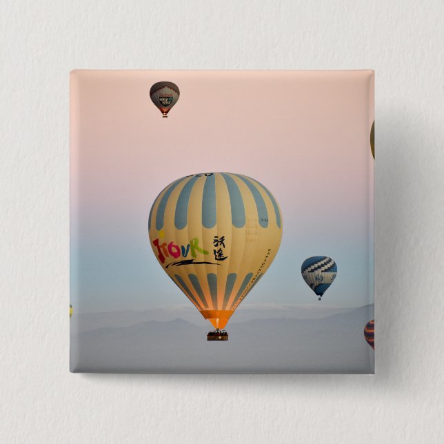 Bóton Quadrado 5.08cm Voo Cappadocia Balloon (Frente)