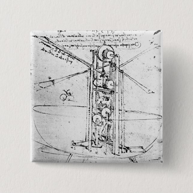 Bóton Quadrado 5.08cm Vôo pássaro-voado verticalmente estando (Frente)