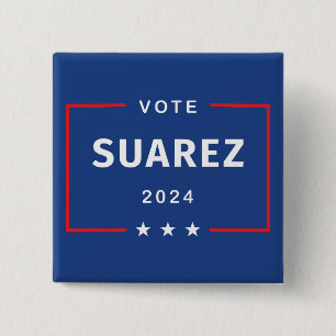 Bóton Quadrado 5.08cm Votação Moderna Francis Suarez 2024 Stars Box Dark