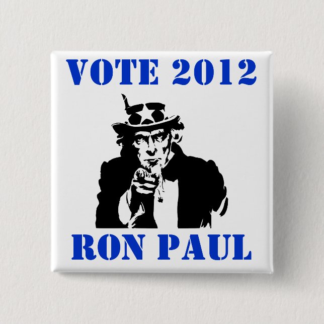 BÓTON QUADRADO 5.08CM VOTAÇÃO RON PAUL 2012 (Frente)