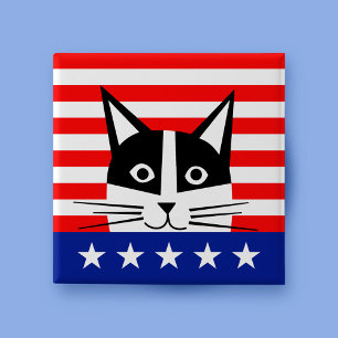 Bóton Quadrado 5.08cm VOTAR! Botão de Eleição Quadrado