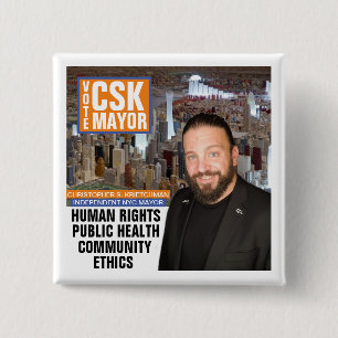 Bóton Quadrado 5.08cm Voto CSK NYC Mayor 2021