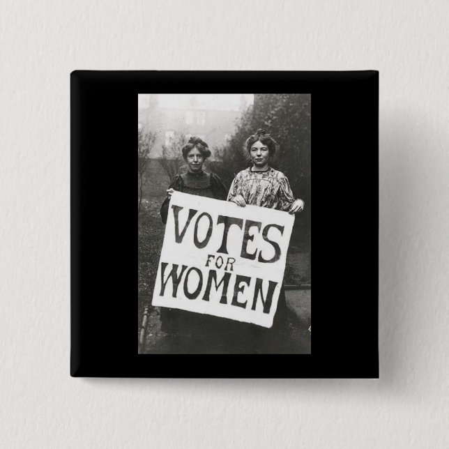 Bóton Quadrado 5.08cm Votos para mulheres (Frente)
