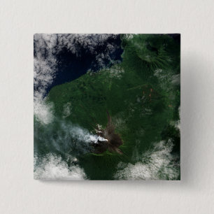 Bóton Quadrado 5.08cm Vulcão de Ulawun da cimeira de New Britain
