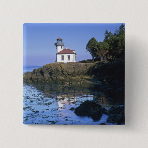 Bóton Quadrado 5.08cm WA, Ilha de San Juan, farol de Lime Kiln