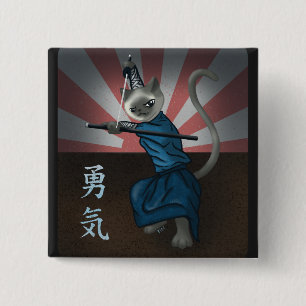 Bóton Quadrado 5.08cm Warrior Kitten