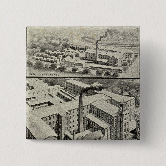 Bóton Quadrado 5.08cm Waterbury Clock Co (Frente)