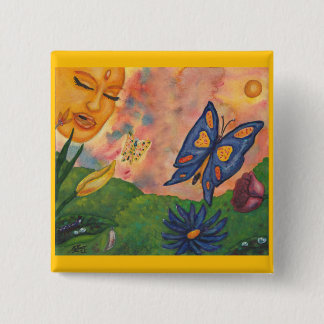 Bóton Quadrado 5.08cm watercolor fantasy illustration woman goddess life