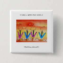 Bóton Quadrado 5.08cm Watercolor Kenya African Art, Festival de Verão