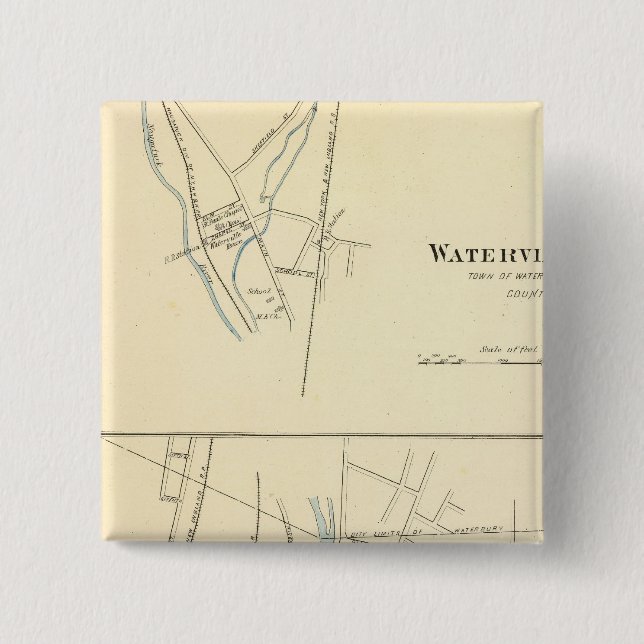 Bóton Quadrado 5.08cm Waterville, S de Waterbury (Frente)