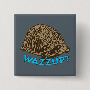 Bóton Quadrado 5.08cm Wazzup - botão quadrado de 2 polegadas