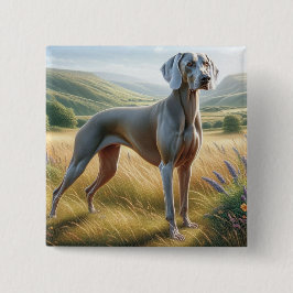Bóton Quadrado 5.08cm Weimaraner