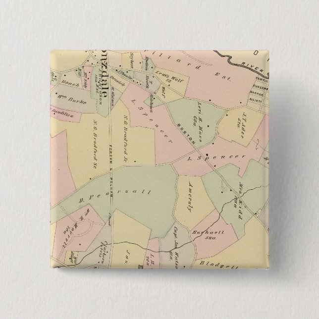 Bóton Quadrado 5.08cm West Chester, Nova Iorque (Frente)