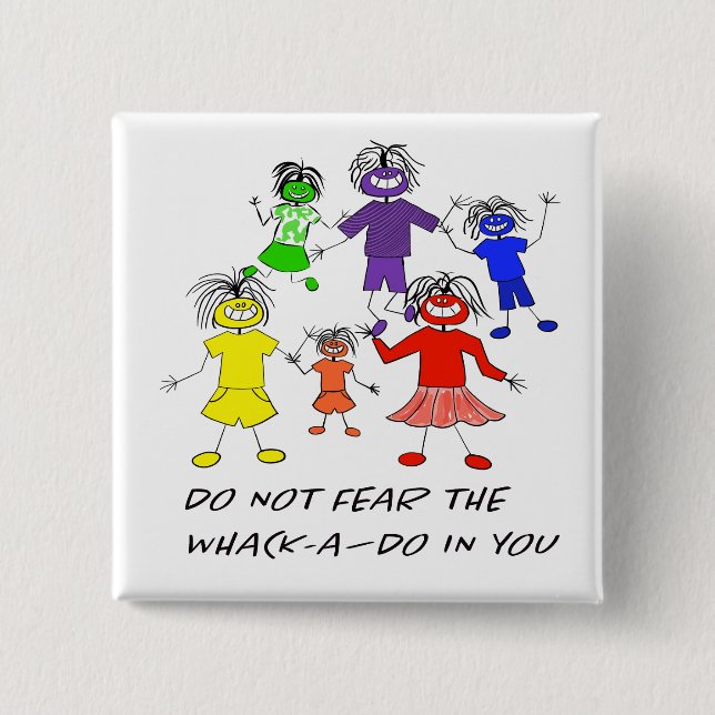 Bóton Quadrado 5.08cm Whack-A-Do (Frente)