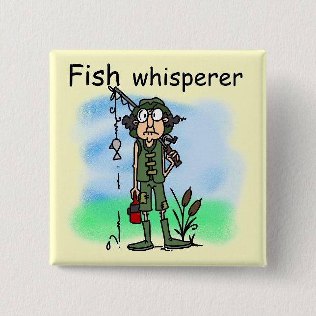 Bóton Quadrado 5.08cm Whisperer dos peixes (Frente)