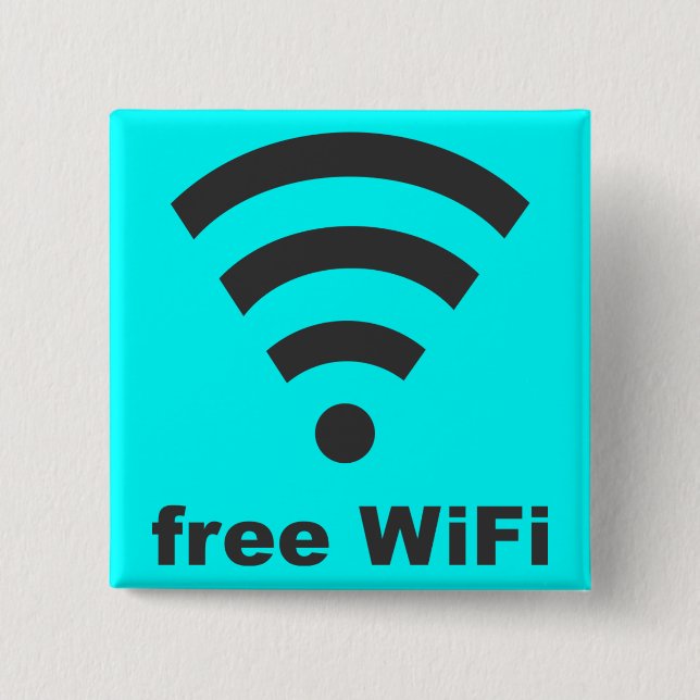Bóton Quadrado 5.08cm WiFi gratuito (Frente)