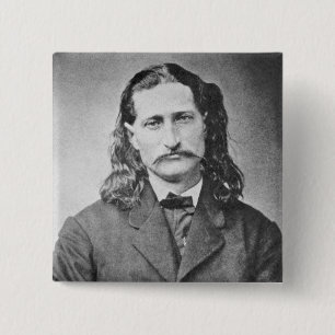 Bóton Quadrado 5.08cm Wild Bill Hickok American Old West Lawmen Button