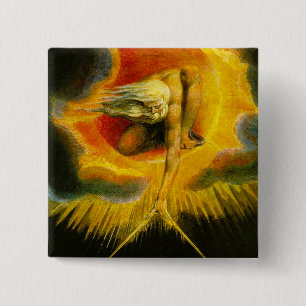 Bóton Quadrado 5.08cm William Blake antigo do botão dos dias