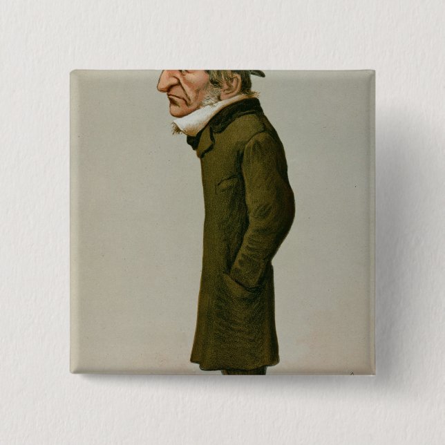 Bóton Quadrado 5.08cm William Ewart Gladstone (Frente)