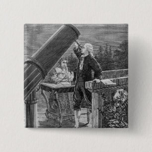 Bóton Quadrado 5.08cm William Herschel descobre o planeta Uranus