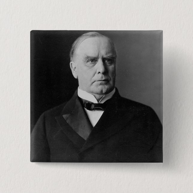 Bóton Quadrado 5.08cm William McKinley (Frente)