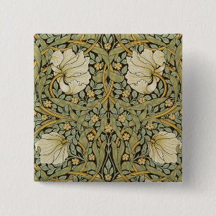 Bóton Quadrado 5.08cm William Morris Pimpernel Vintage Pré-Raphaelite