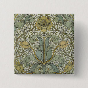 Bóton Quadrado 5.08cm William Morris Primavera Thicket Classic Pattern