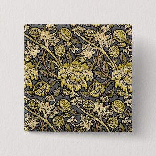 Bóton Quadrado 5.08cm William Morris Wey Floral Wallpaper