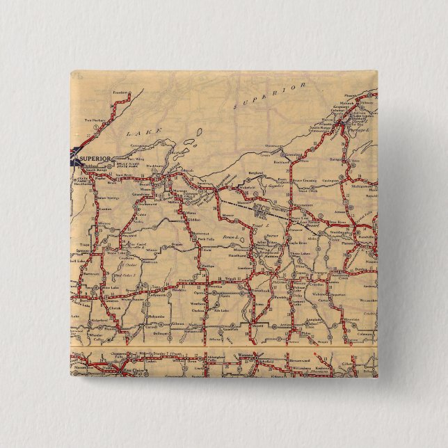 Bóton Quadrado 5.08cm Wisconsin 6 (Frente)