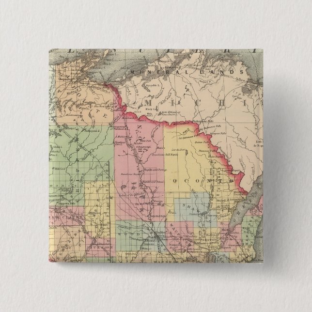 Bóton Quadrado 5.08cm Wisconsin 7 (Frente)