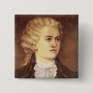 Bóton Quadrado 5.08cm Wolfgang Amadeus Mozart durante sua estada