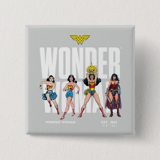 Bóton Quadrado 5.08cm Wonder Woman Legends Forever Graphic (Frente)