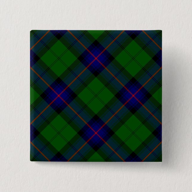 Bóton Quadrado 5.08cm Xadrez azul-tartan-clã-forte (Frente)