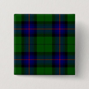 Bóton Quadrado 5.08cm Xadrez do verde azul do tartan do clã de Armstron