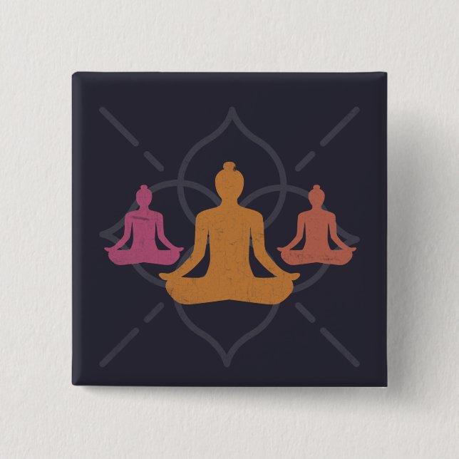 Bóton Quadrado 5.08cm Yoga (Frente)