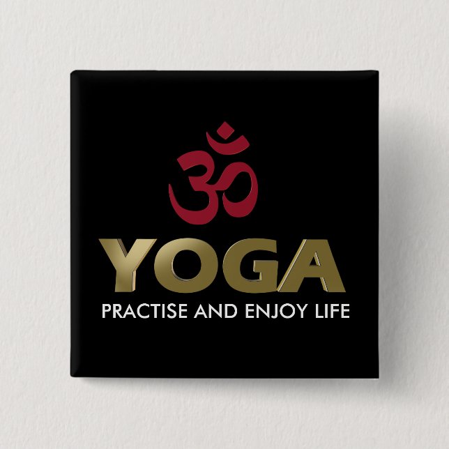 Bóton Quadrado 5.08cm Yoga (Frente)