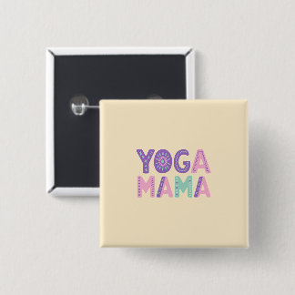 Bóton Quadrado 5.08cm Yoga Mama Pastel Crachá