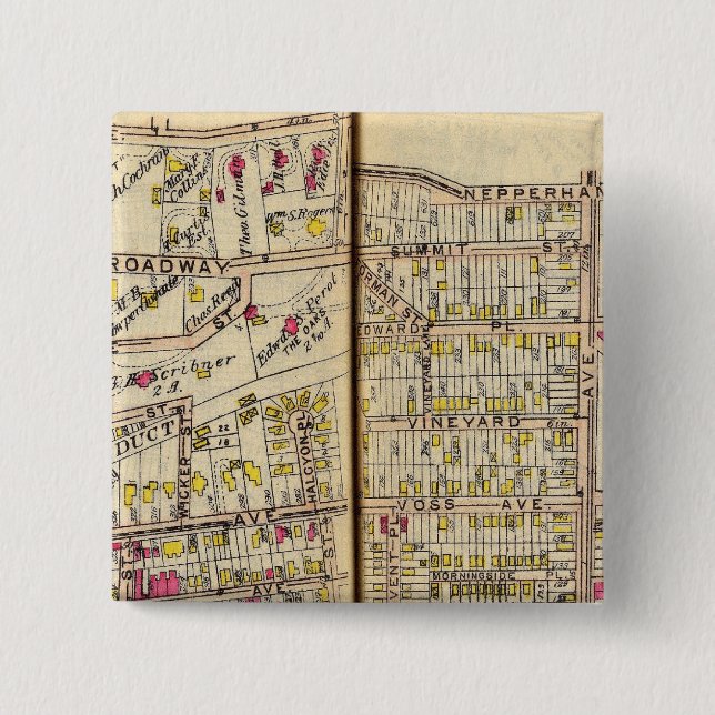 Bóton Quadrado 5.08cm Yonkers, Nova York 9 (Frente)