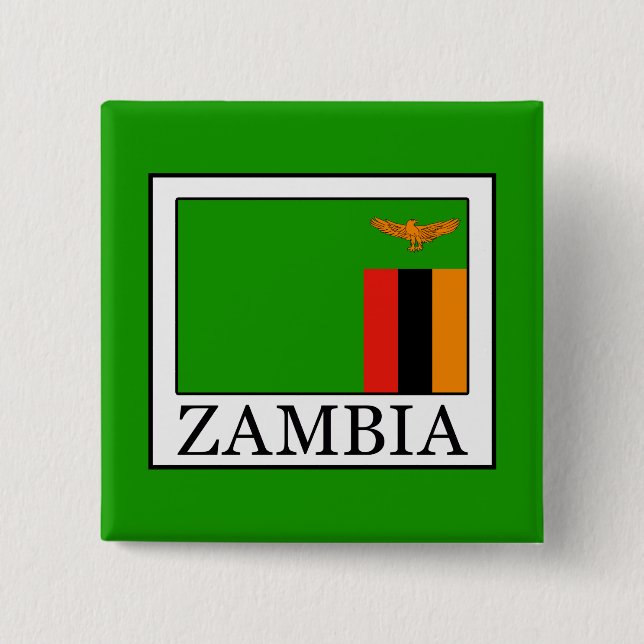 Bóton Quadrado 5.08cm Zâmbia (Frente)