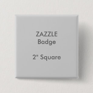 Bóton Quadrado 5.08cm ZAZZLE - CINZA de Crachá quadrado de 2" impresso 