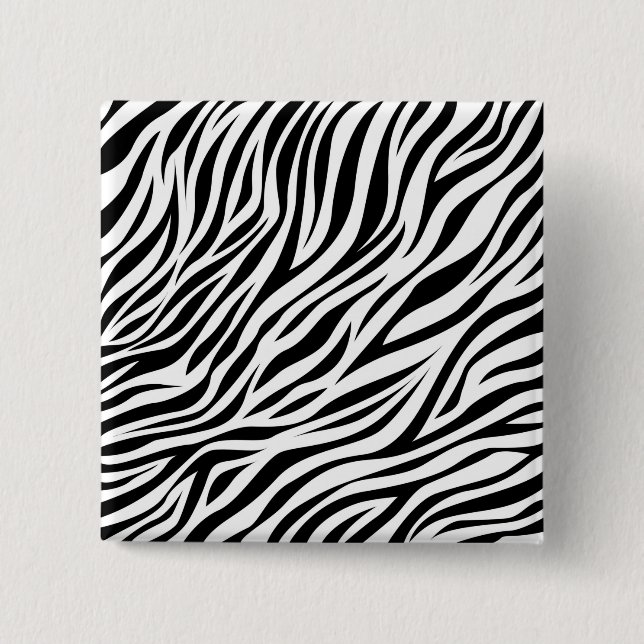 Bóton Quadrado 5.08cm Zebra Animal Skin Impressão Pattern-15391 (Frente)
