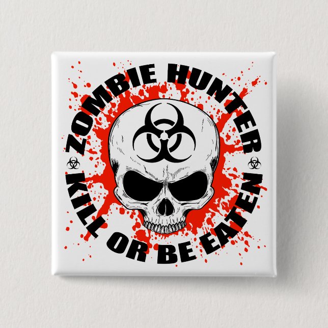 Bóton Quadrado 5.08cm Zombie Hunter 3 (Frente)